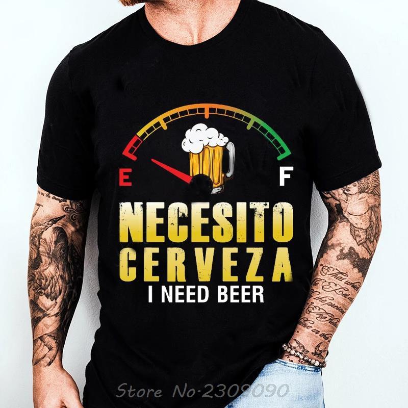 

NECESITO CERVEZA Print Men T-shirt Summer Drinking Beer T Shirt Fashion O-neck Cotton Tops Tees Oversized Casual Tshirt 5XL різнокольоровий