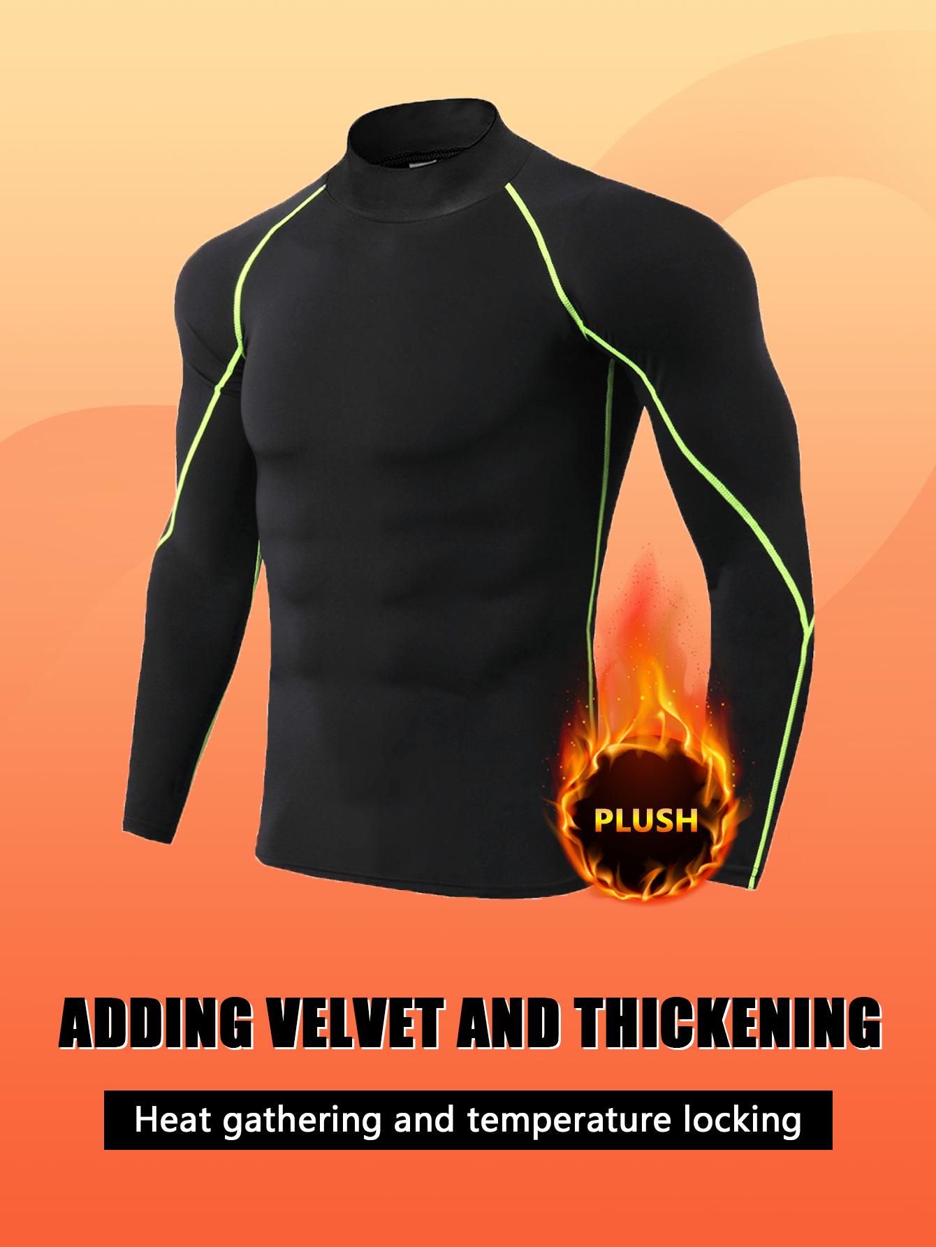 

Европейский и американский мужской спортивный топ с высоким воротом на флисовой подкладке для осени и зимы S