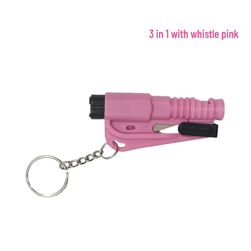 3-in-1 Safety Tool: Whistle, Car Window Breaker, Lifesaving Hammer Keychain