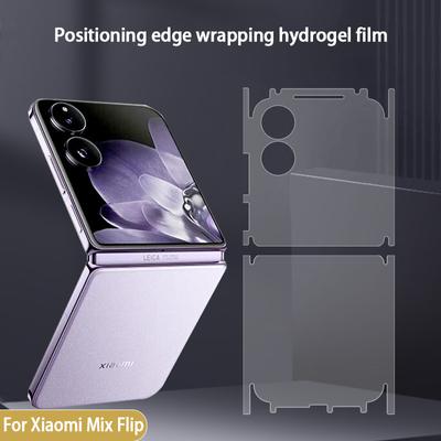 Xiaomi Mix Flip MixFlip için Tam Ekran Kaplama Konumlandırma Sarma Kenar Yumuşak TPU Ultra İnce Mat Çizik Onarım Arka Hidrojel Film