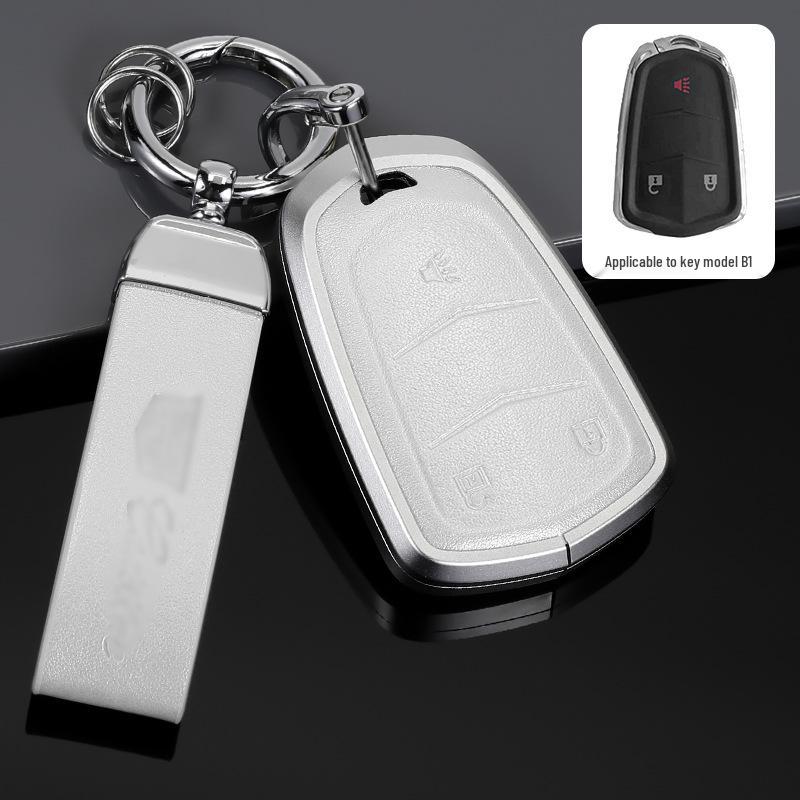 Genuine Leather Key Case for Cadillac XT5, CT5, XTS Key Fob - Unisex Design with Buckle