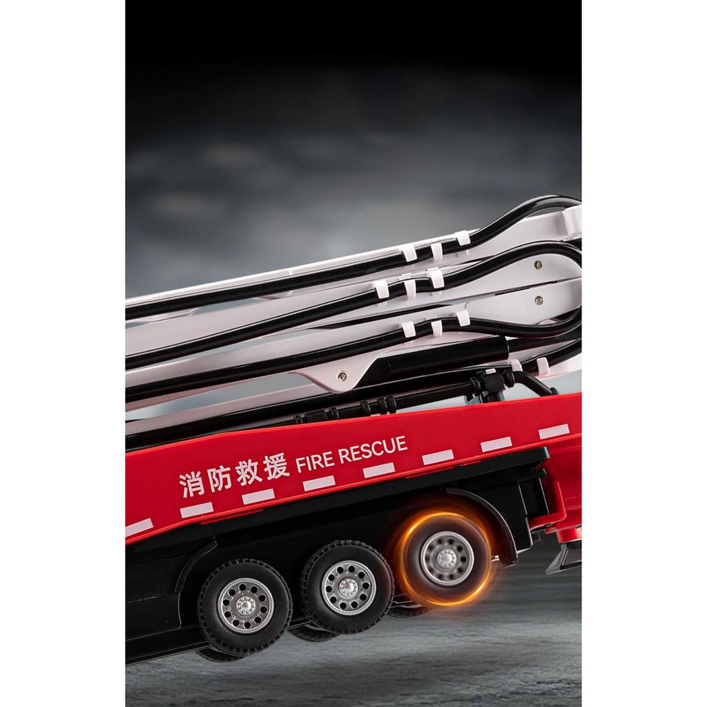 1/50 Cement Concrete Pump Truck Engineering Vehicle Ladder Trucks Toy Car Sound Light Pull Back Doors Opened Vehicle Collection
