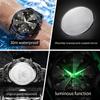OLEVS Men Watch Fashionable Original Moon Phase Quartz Watch Waterproof Luminous Automatic Date Stainless Watch Gifts