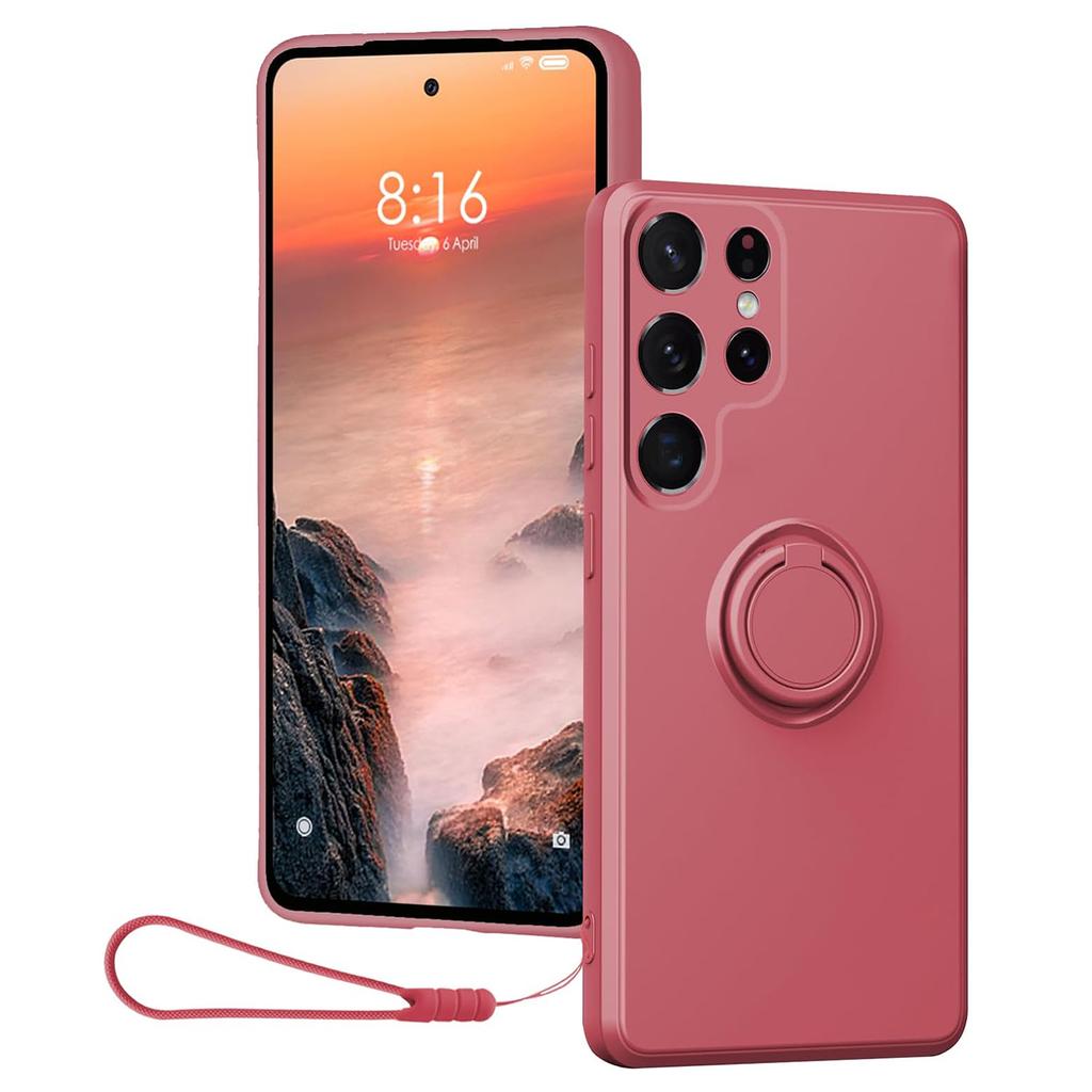 For Samsung Galaxy S24 Ultra Case with Strap Ring Holder Kickstand Phone Cover