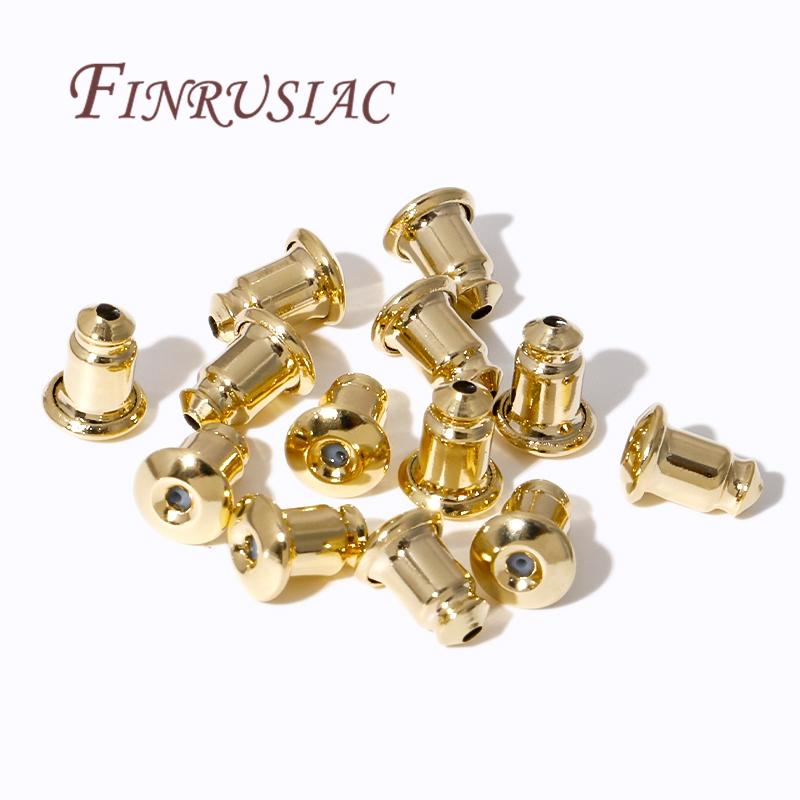 50/100Psc/Lots Gold Earring Backs For Studs 14K Gold Plated Earrings Stoppers,Caps For Earrings DIY Jewelry Making Supplies
