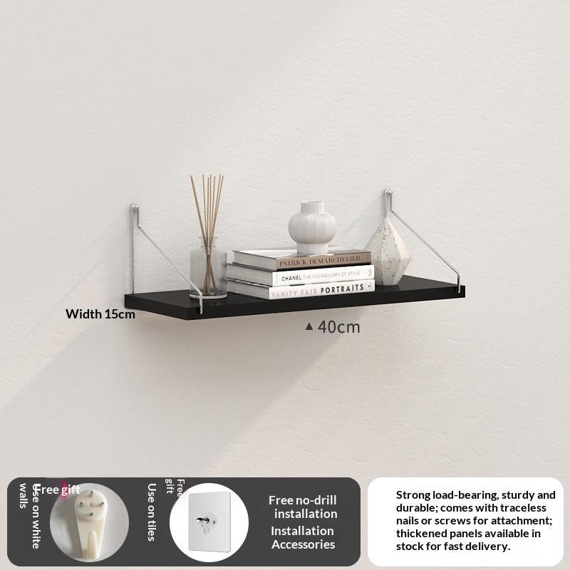 Floating Wall Shelves Waterproof Metal Brackets Spacious Storage Rack for Bathroom Kitchen Balcony Wall Use