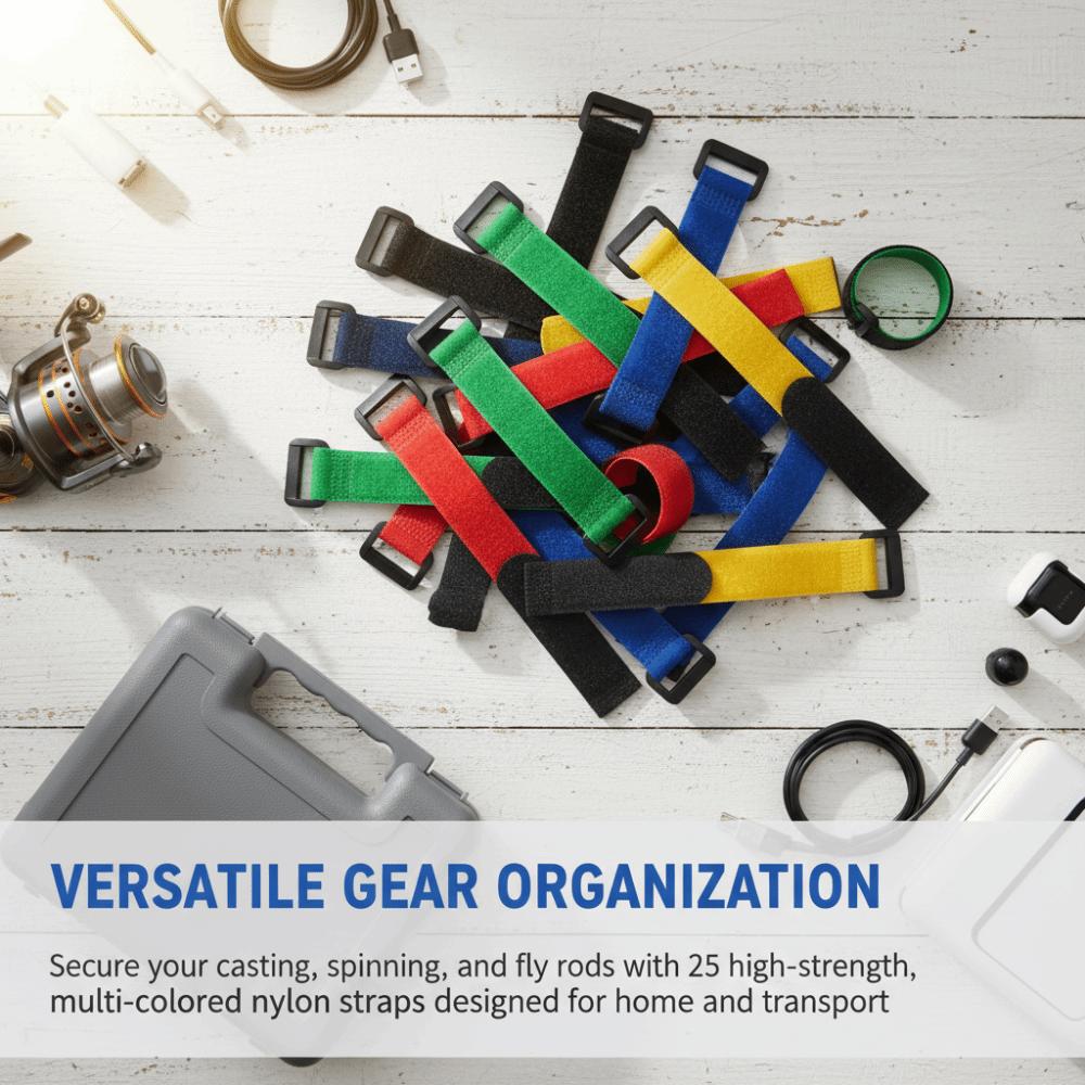 25 KUSŮ 200*2mm Pásky na rybářské pruty Elastické pásky na rybářské pruty Organizace rybářských prutů