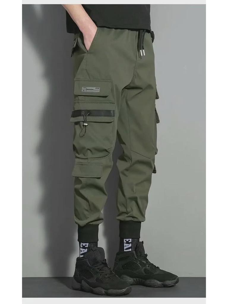 Tuta casual trendy da uomo stile coreano 2024, vestibilità larga, pantaloni a nove punti chic