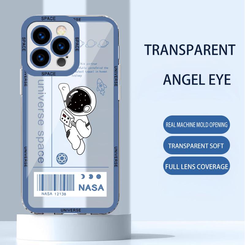 

Прозрачный противоударный чехол для Apple 15Pro Max, 12, 11, 14, X/XR с дизайном «ангельские глазки». iPhone 11 Pro Max