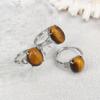 Adjustable Natural Crystal Tiger Eye Ring in Coffee Color