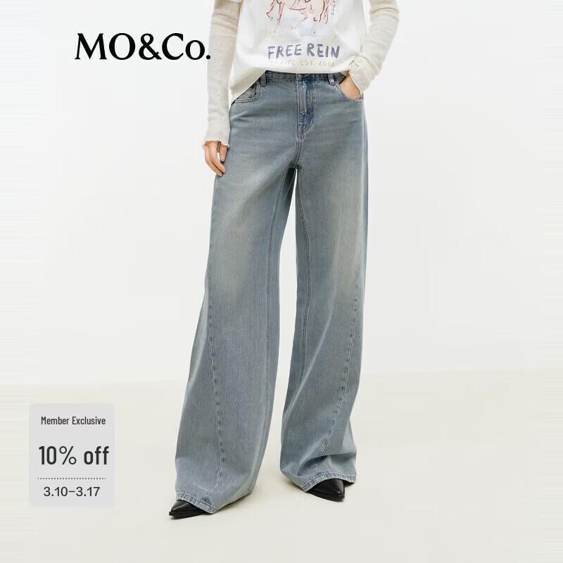 MO&Co. Women's Washed Low Waist Jeans