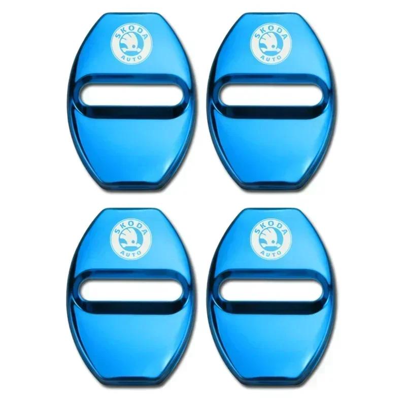2025 New Car Styling Door Lock Decoration Protection Cover Emblem Case for Skoda Fabia Octavia Kodiaq Superb Karoq Fabia Auto Ac