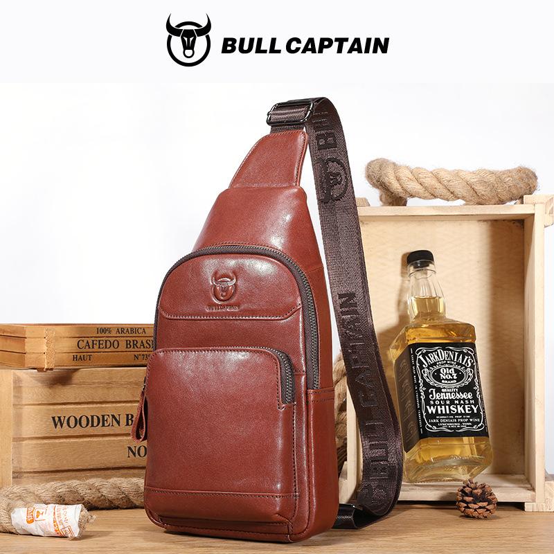 Brand New Men's Bag 100% Leather Fashion Chest Bags Luxury Designer Bag Husband's Crossbody Bag Large Capacity Messenger Bags