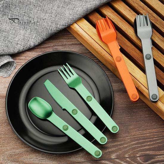 Sada magnetických náčiní Kovové příbory Potravinářské leštěný povrch BPA Free Venkovní cestovní Nůž Vidlička Lžíce Sada Camping Utensils