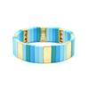 Geometric Enamel Bracelet With Rainbow Color Blocks Multi-Layer Stackable Boho Jewelry Travel Vacation Accessory