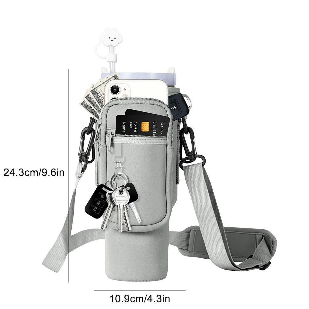 Water Bottle Carrier Bag For Stanley 40oz Insulated Mug Cup Holder Portable Water Bottle Bag with Adjustable Shoulder Strap