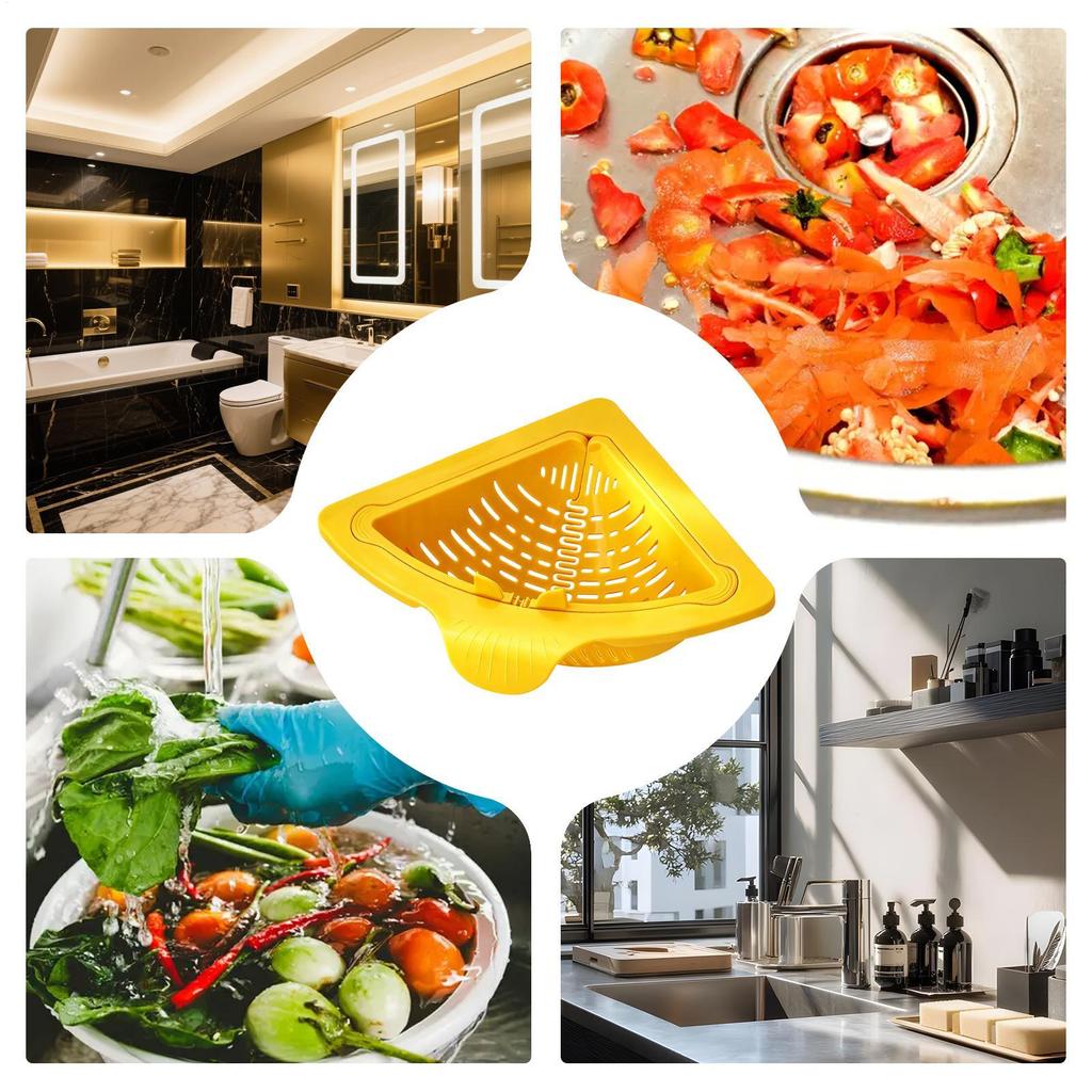 Sink Corner Rack Silicone Auto Dump Kitchen Storage Rack Sink Drain Strainer Basket For Trash Food Waste Leftovers Fruits