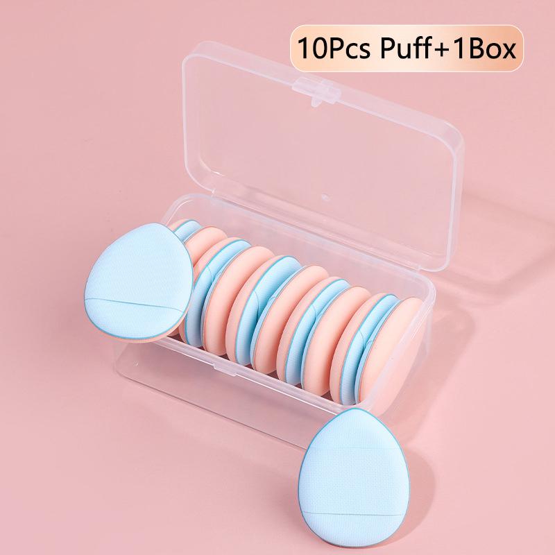 10Pcs/Box Mini Finger Puff Foundation Small Air Cushion Sponge Pad Face Concealer Foundation Cosmetic Applicator Makeup Tools