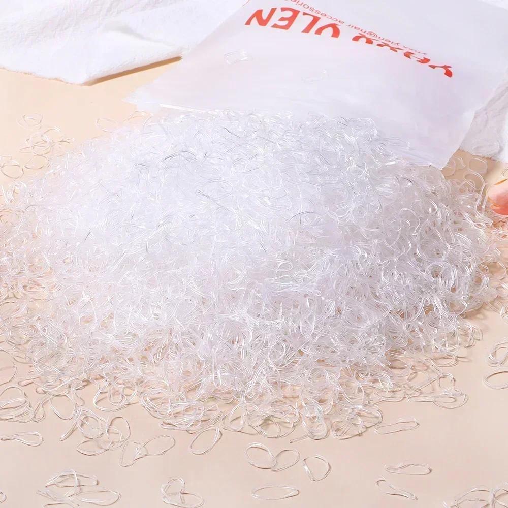 500pcs Girls Colourful Disposable Rubber Band Hair Ties Headband Children Ponytail Holder Bands Kids Hair Accessories Scrunchie