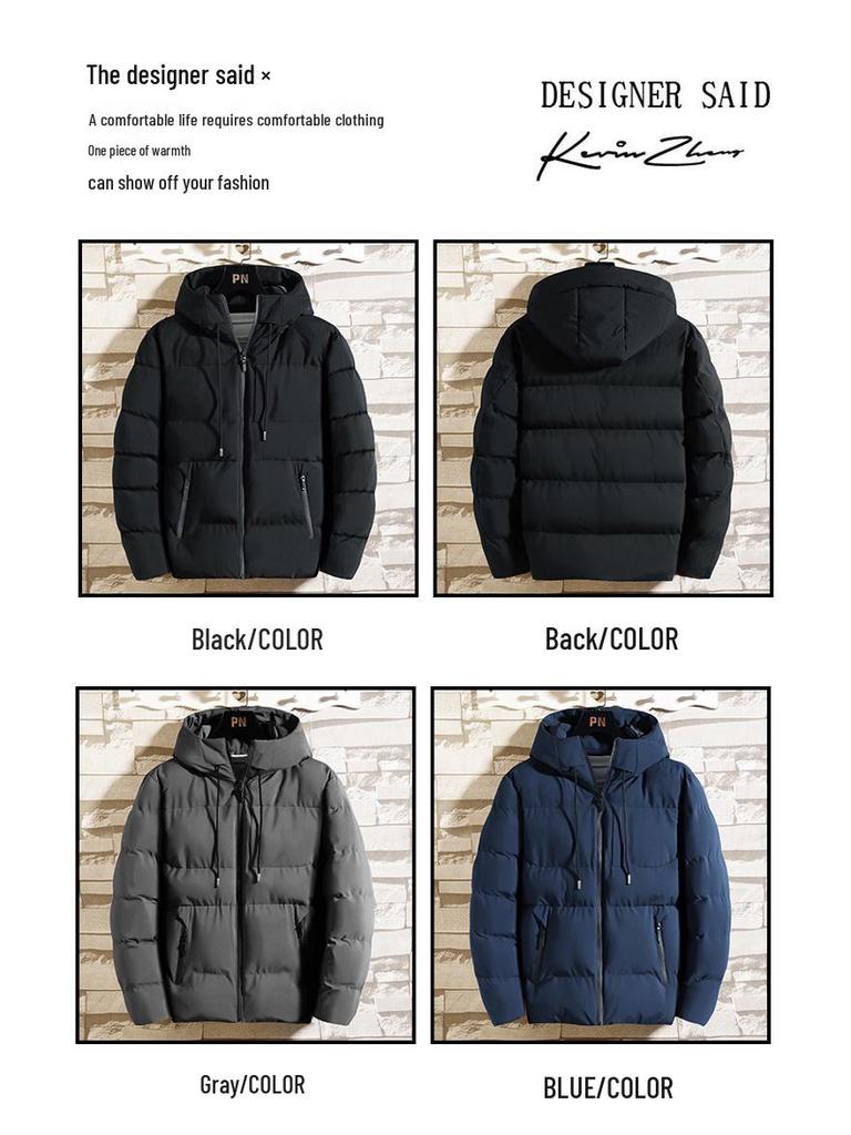 Veste à capuche en coton unie pour homme et jeune - Automne/Hiver, Tendance, avec poches zippées.
