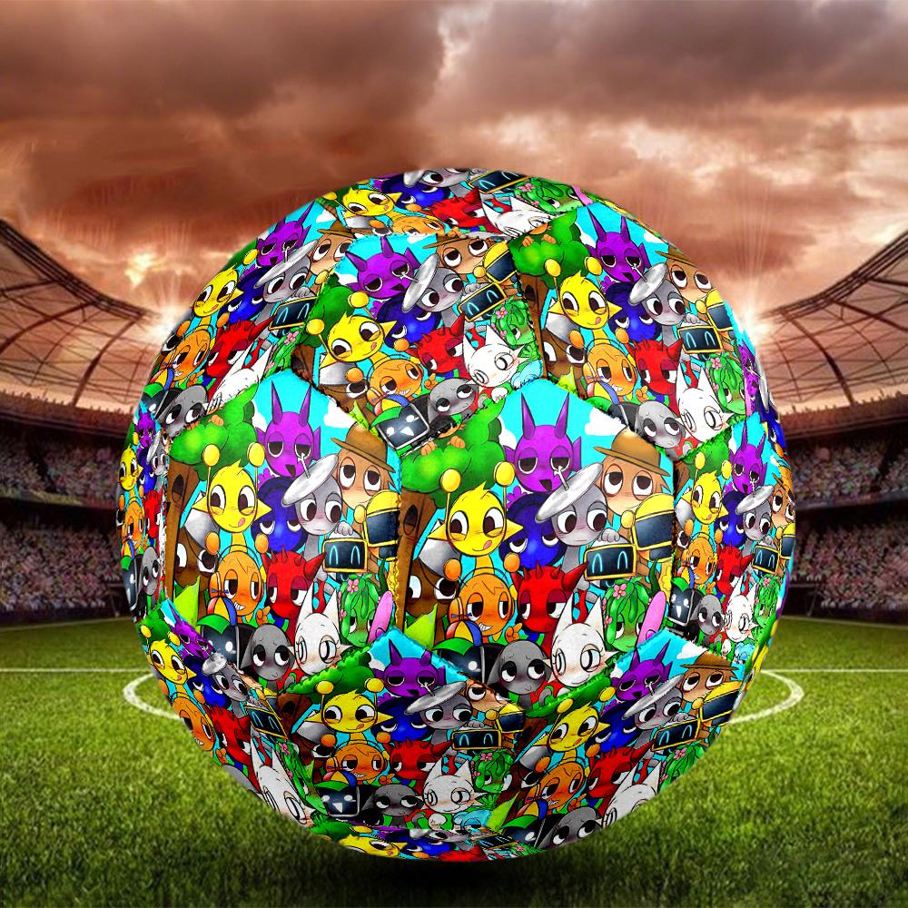 Sprunki Game Print Size 5 Soccer Ball, Standard Match Football for Sports Game and Team Practice, Ideal Gift for Soccer Fans