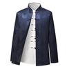 Men's Autumn Stand Collar Tang Suit Jacket - Long Sleeve Casual Coat for Middle-Aged & Elderly