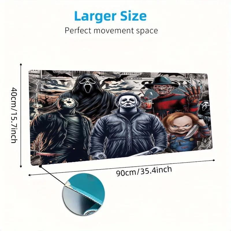 Horror Halloween Color Mouse Pad Large Gaming Table Cushion Non-slip Laptop Tablet Big Mousepad XXL Mat Mini PC Playmat With Lock edge
