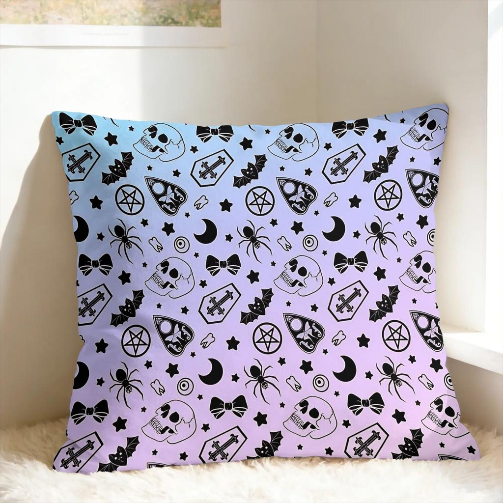 Pastel Goth Halloween Pillowcases Retro Trendy Pillow Case For Living Room Chair Square Pillow Cover