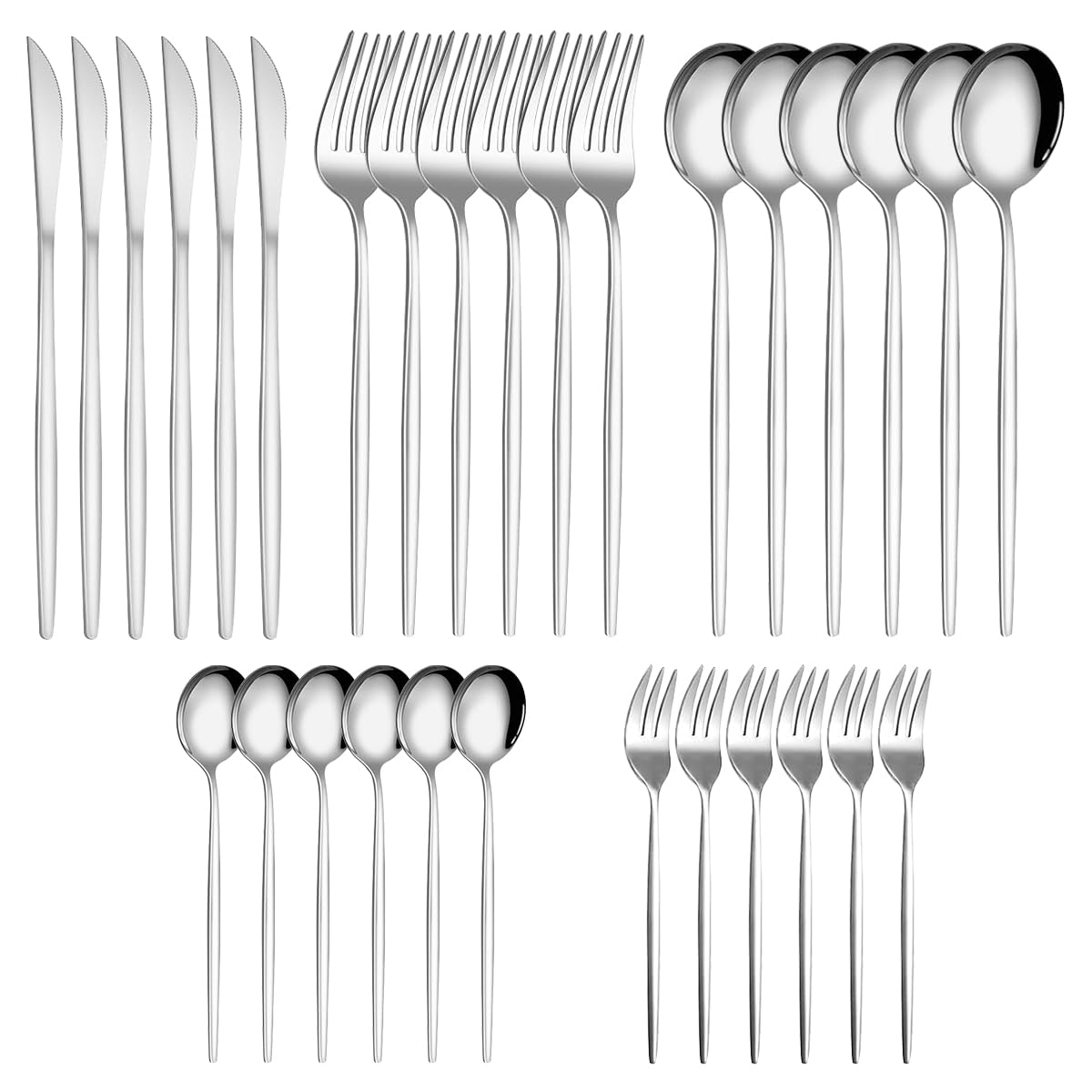 

Hive Mind Cutlery Assortment Set for Includes Dessert and Dessert Suitable for Restaurants and Home Dishwasher Perfect as a Wedding Gift 30-Piece 6,