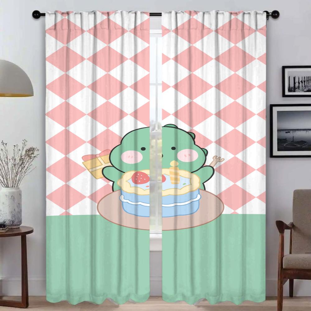 Checkerboard Tulle for Bedroom Partition Window Curtain for Room 2 Panel Curtains Child Room Home Interior Curtains Shades