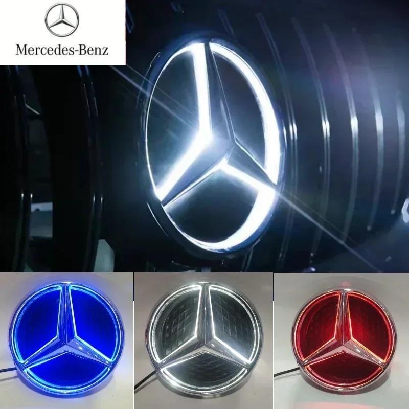 Auto Front Kühlergrill Stern Emblem LED Beleuchtetes Logo Weiß Blau Rot Licht für Mercedes Benz W166 X205 GLS350 400 500 550 AMG/GLS63
