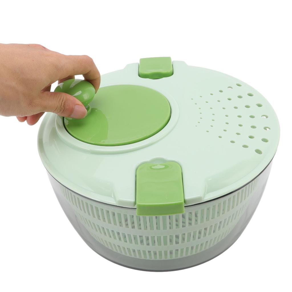 4L Vegetable Dryer PP Salad Spinner Multifunction Salad Drainer Bowl for Home Kitchen Green