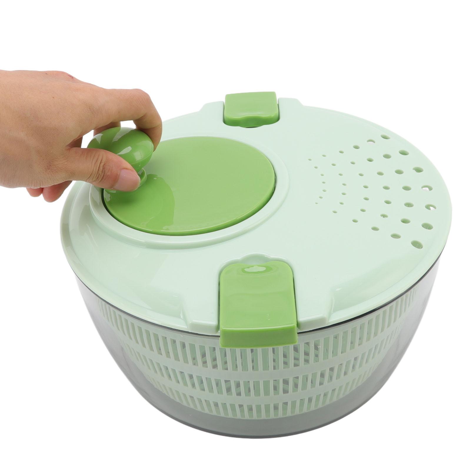 

4L Vegetable Dryer PP Salad Spinner Multifunction Salad Drainer Bowl for Home Kitchen Green