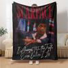 1pc Scarface-Inspired Flannel Blanket - Soft Cozy All-Season Throw for Bedroom, Sofa, Camping, Travel - Perfect Gift for Movie FansB46