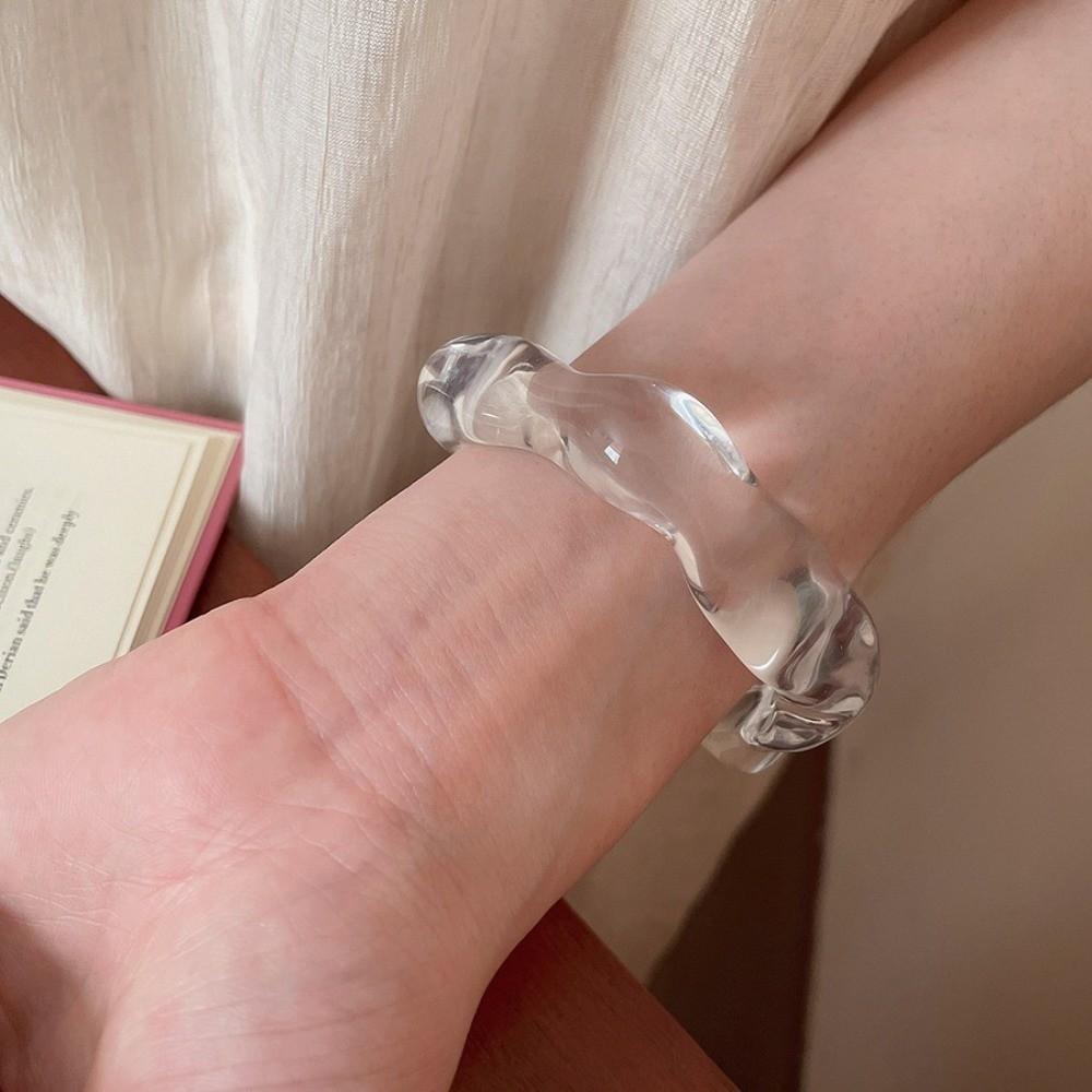 Irregular Resin Bangle Europe American Style Exaggerated Bracelet Unique Wide Open Bangle  Women