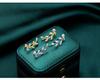 Banyan Tree S925 Silver Olive Branch Leaf Zircon Ear Hooks - Cold Style Summer Earrings for Women