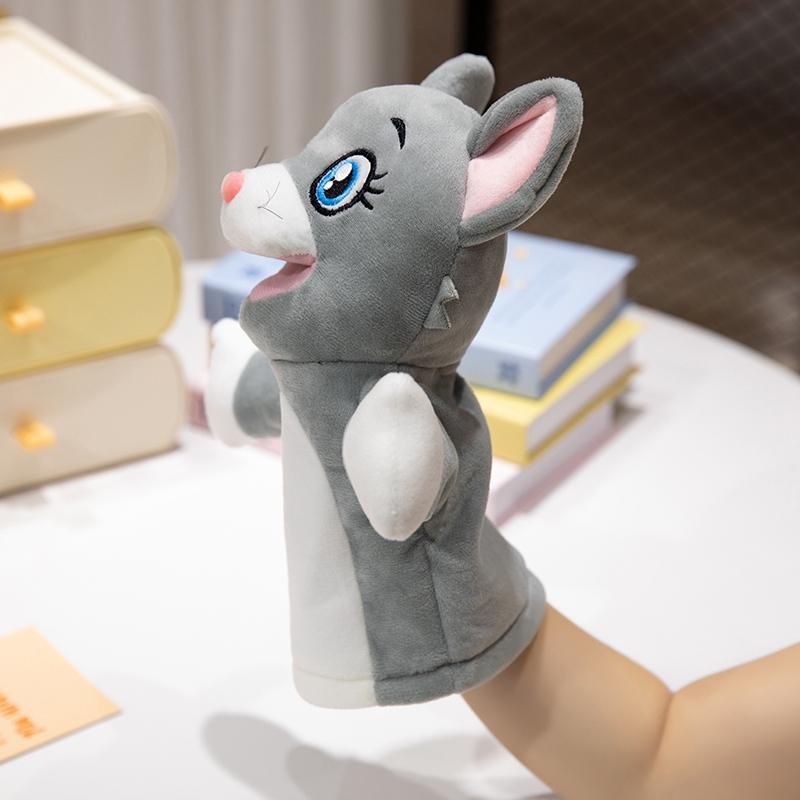 28Cm Mouse And Cat Plush Hand Puppet Stuffed Kawaii Cartoon Character Small Plushie Interactive Tell Story Prop Appeasing Gift