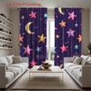 2D Flat   2pcs   2D Flat Printing Curtains   Colorful Stars Moons Night Sky Pattern. Rod Pocket Style with Velvet Fabric for Home