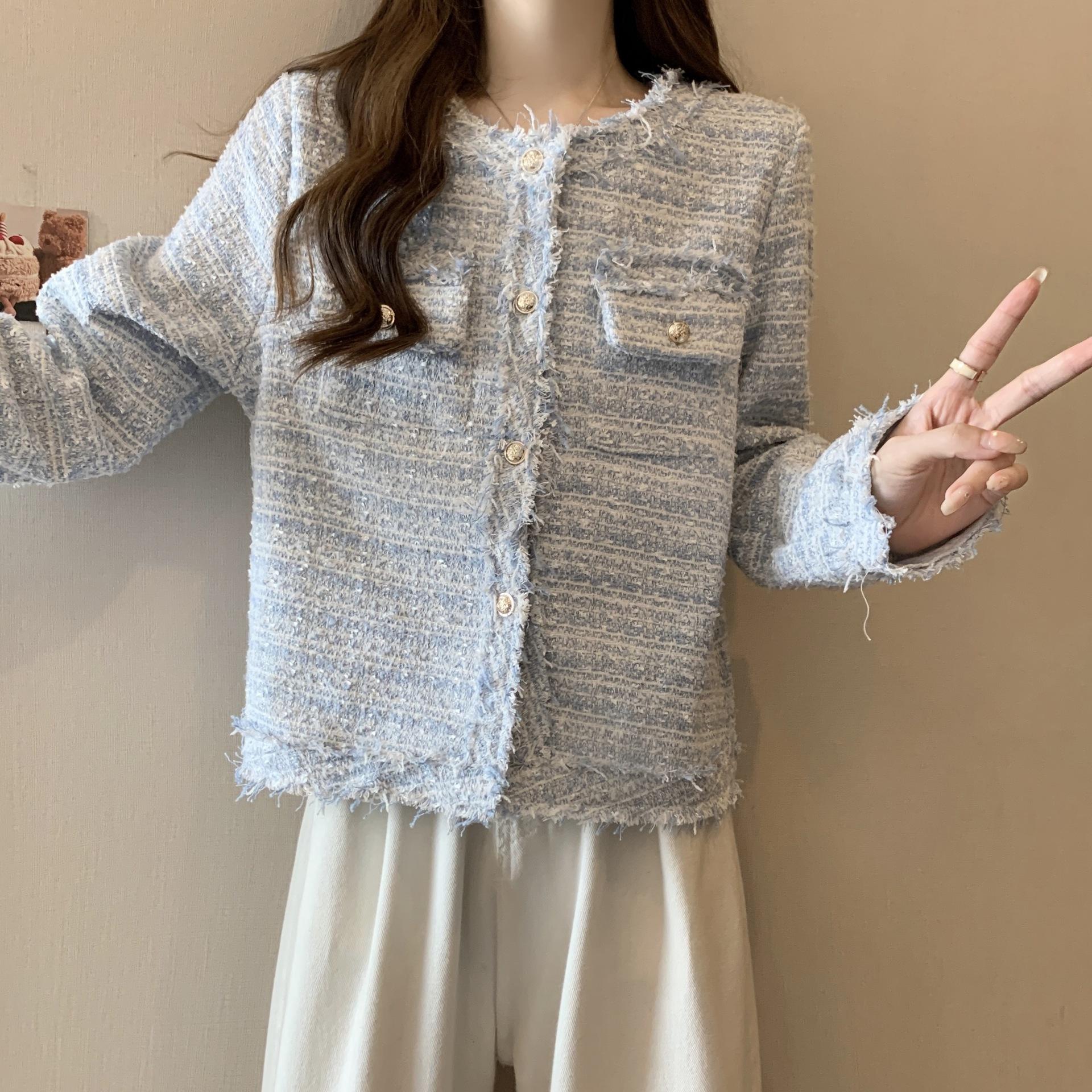 

Короткое пальто для женщин, новый дизайн для осени, небольшой аромат, французская леди, топ высокого класса и темперамента S