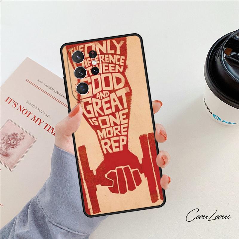 Gym Fitness Bodybuilding phone case For Samsung Galaxy S24 S25 S23 S22 Ultra Note 10 20 Plus S20 S21 FE Cover