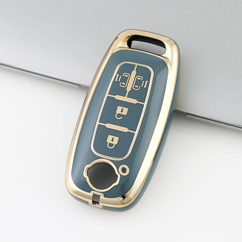 

Для Nissan Versa Maxima Rogue Armada Sentra Qashqai X-Trail 2022 2023 2024 4 кнопки TPU чехол для ключа чехол для брелока аксессуары серый