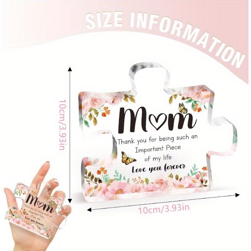 Gift for Mom; Birthday Gift for Mom - Engraved Acrylic Puzzle Piece - Mother's Day, Thanksgiving, Birthday Gift for Mom