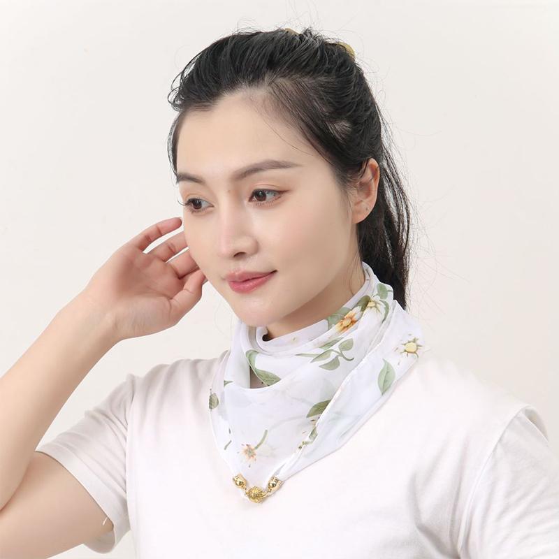Neu Frühling Und Sommer Multi-Funktionale Vielseitig Magnetische Snap Seide Schal Faul Schal Chiffon