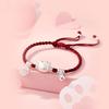 Handmade 999 Sterling Silver Cat Bracelet for Women - Red Woven Rope, Gift for Little Girls