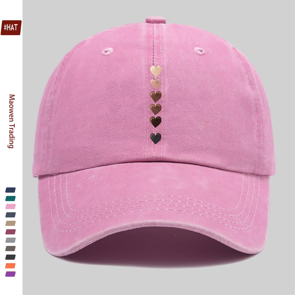 Pc Striped Heart Print Baseball Cap Multiple Heart Pattern Design Sun Hat Party Decoration Hat Comfortable And Lightweight T