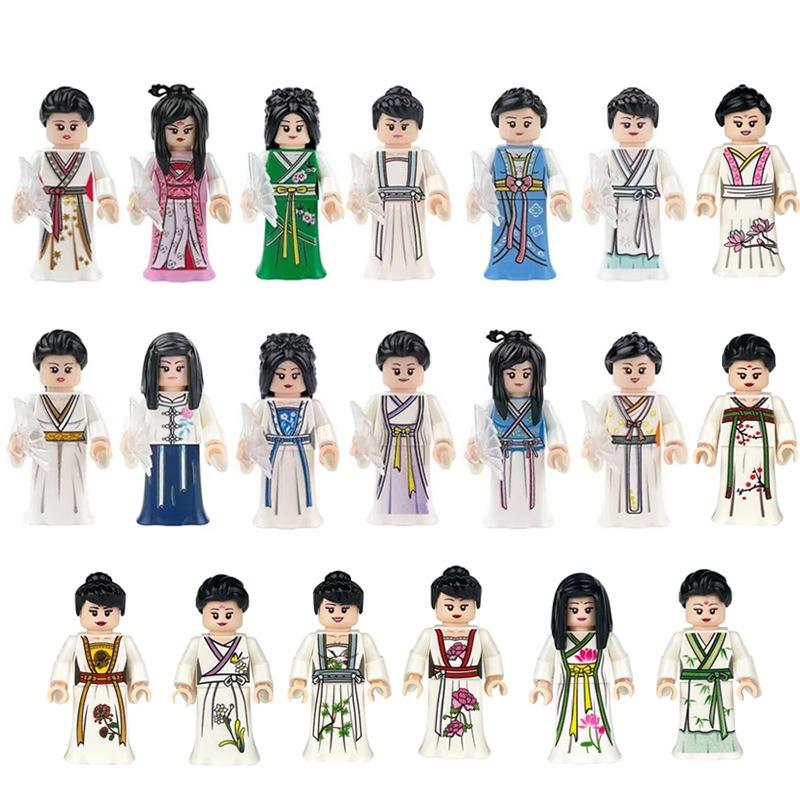 Cross-bordersaleM8043M8122ancient Hanfuladiesandladiesbuildingblock Minifigures Small Particles Assembly and Insertion Toys