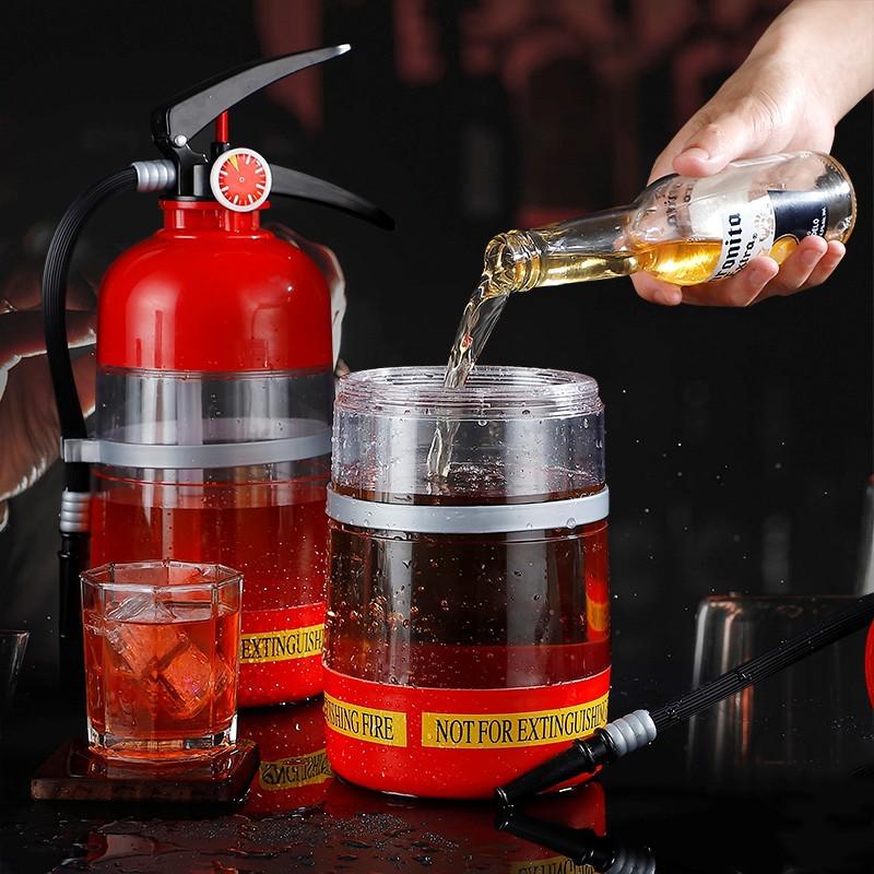 Influencer Drinkware: Manual Fire Extinguisher Alcohol Cannon & Beer Dispenser