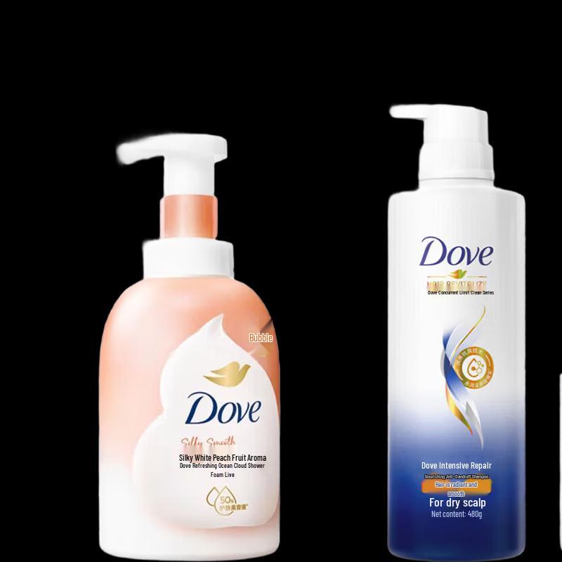Dove White Peach Body Wash & Anti-Dandruff Shampoo Set