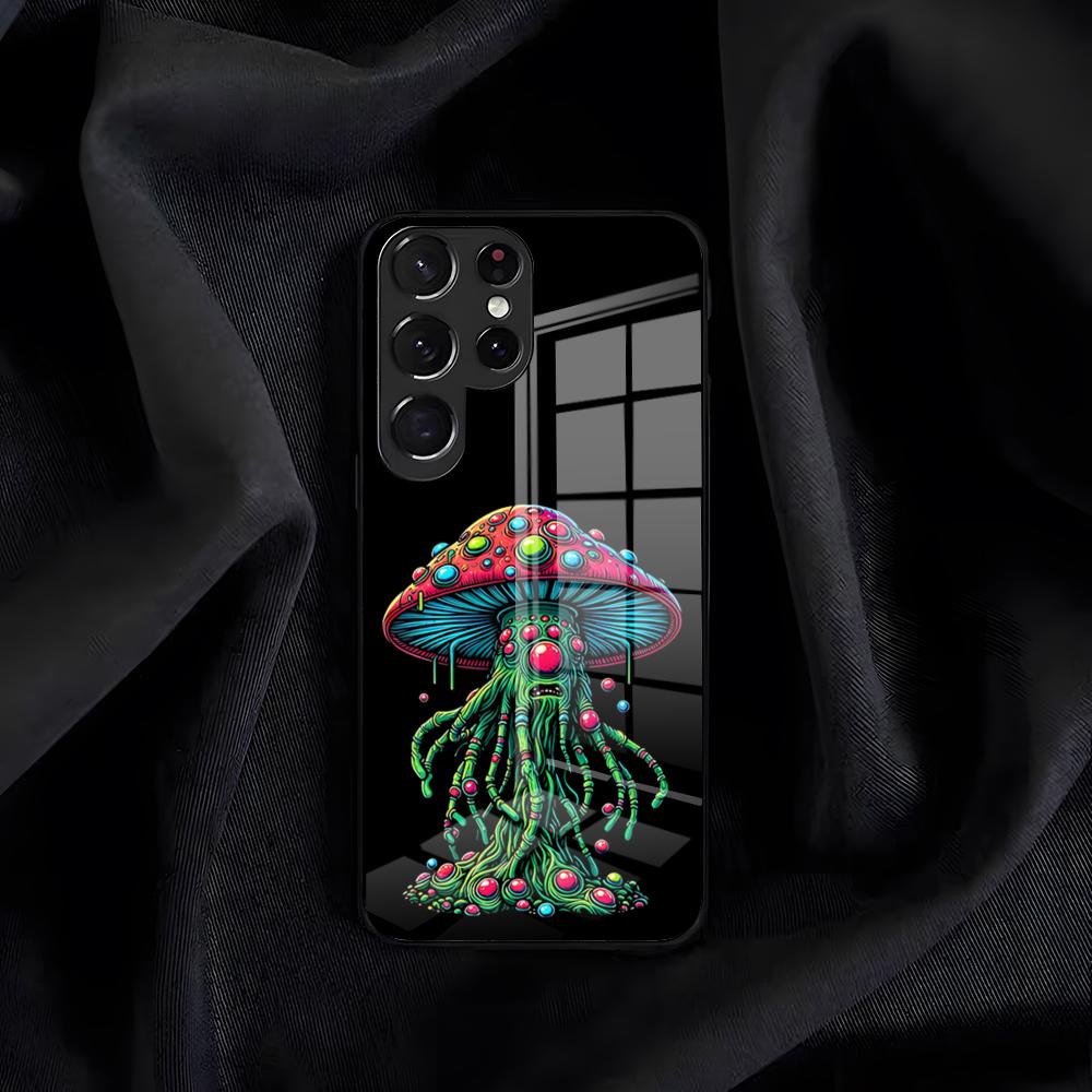 Neon Eyed Brain Alien Monster Phone Case For Samsung S26 S25 Edge S24 S23 S22 S21 S20 Ultra Plus FE Glass Cover