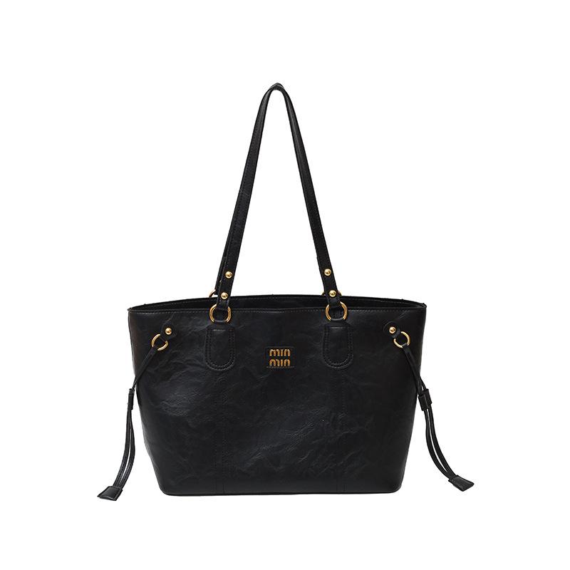 

Women s 2025 Cross-border Retro Tote - Versatile, Textured Shoulder Bag чёрный
